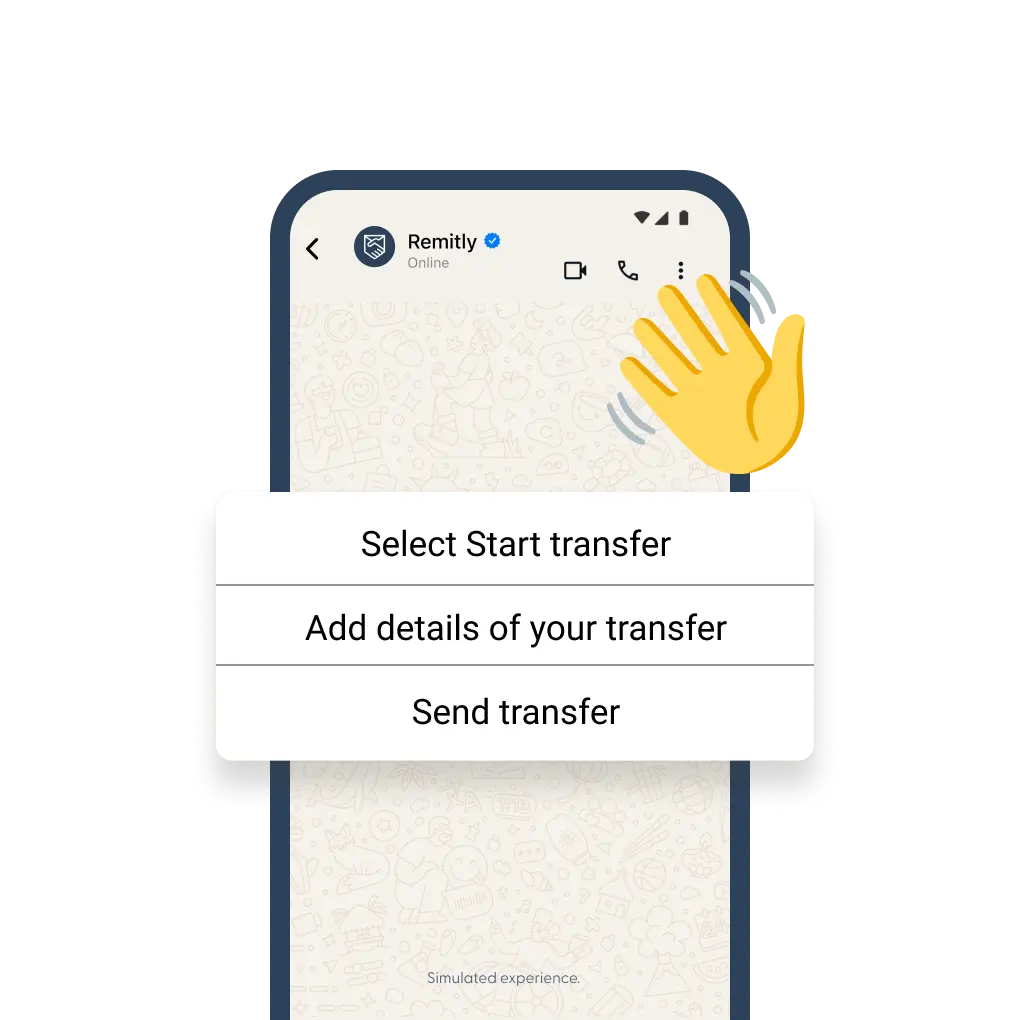 A phone screen shows the Remitly app with options to start, add details, and send a transfer.