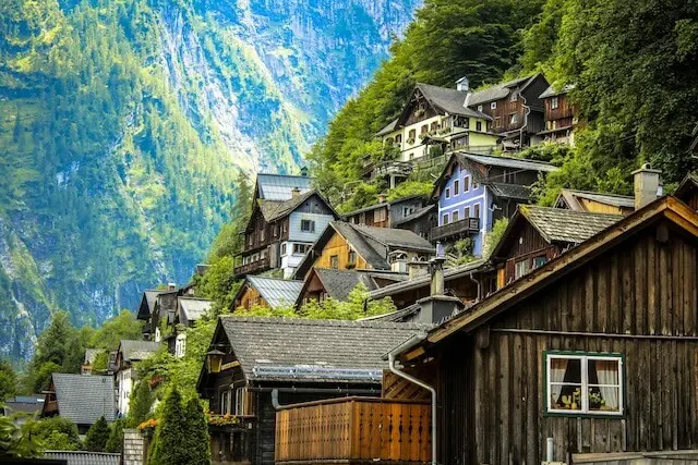 Austrian houses on a hillside