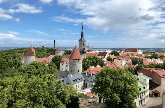 View of the skyline of Old Town Tallinn