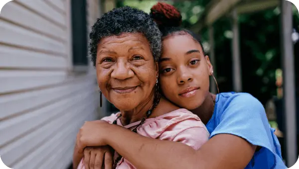Portrait of grandmother and granddaughter 